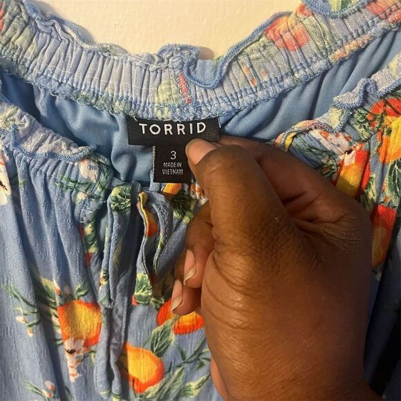 Torrid 3 Plus Size Floral Maxi Textured Woven Double Slit Dress 3x 22 24 - Picture 6 of 9